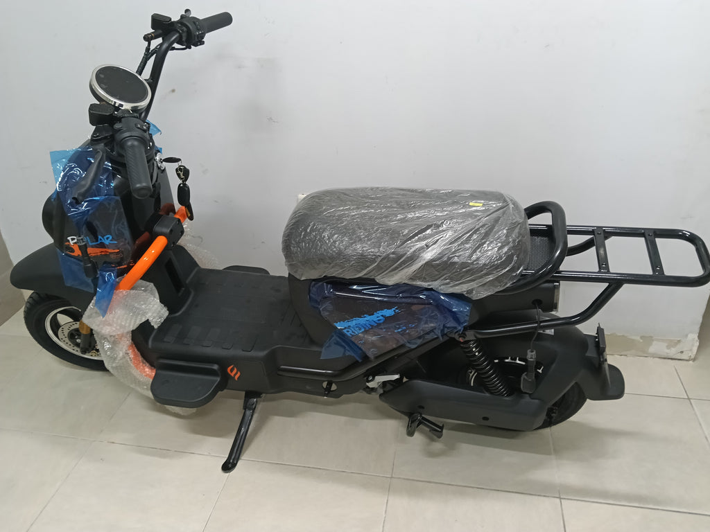 EVOBIKE POLAR - Detalle de suspensión y llantas todoterreno
