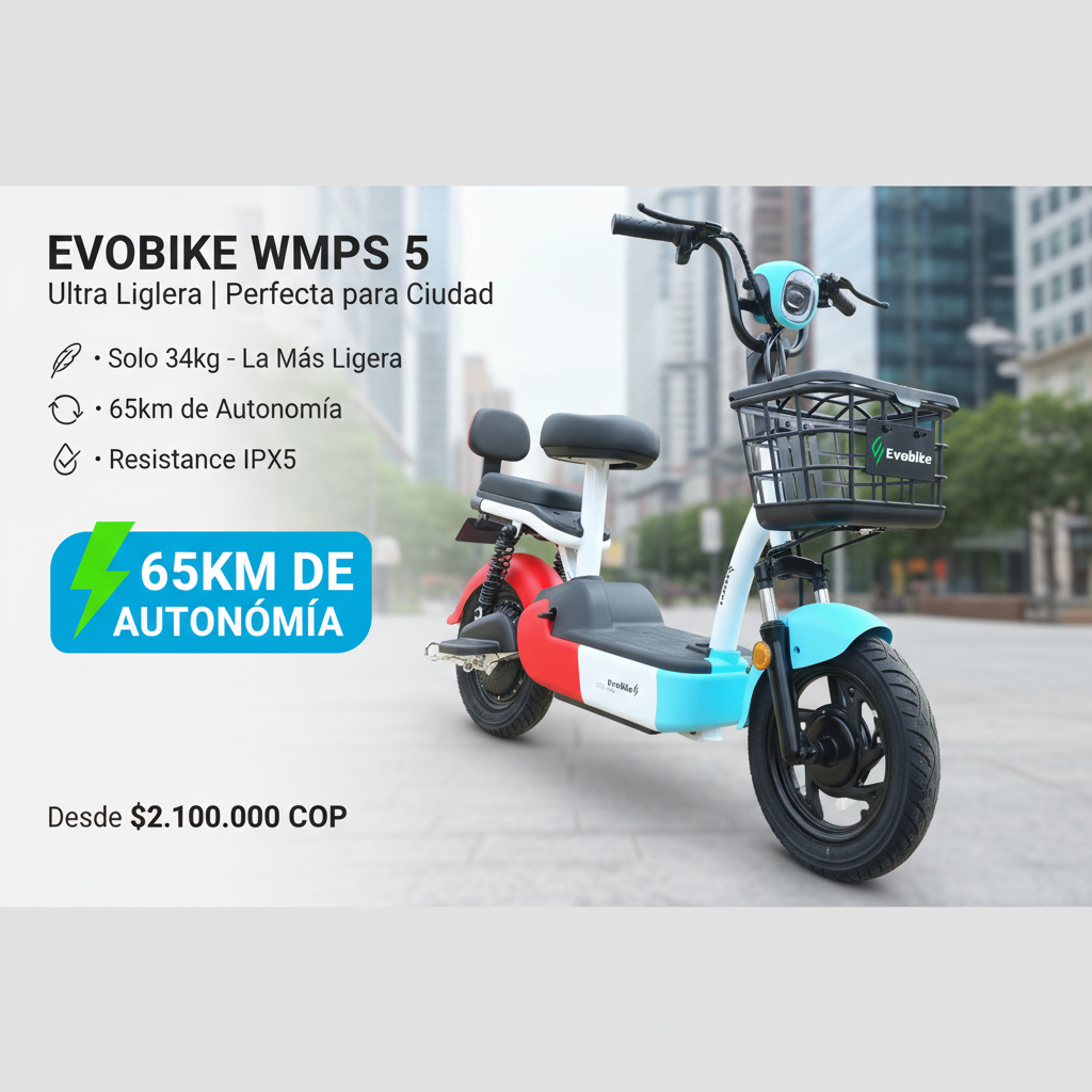 Banner EVOBIKE WMPS 5 con 65km de Autonomía